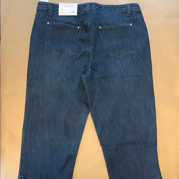 Embellished Blue Denim Capris - Picture 10 of 14